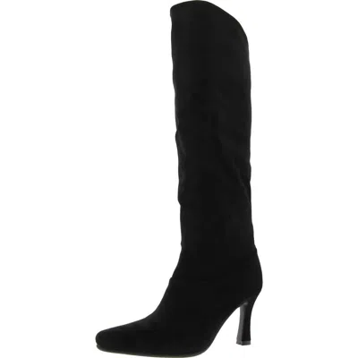 Torgeis Donatella Womens Laceless Manmade Knee-high Boots In Black