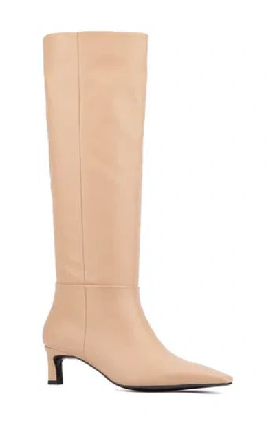 Torgeis Edeline Kitten Heel Tall Boot In Beige