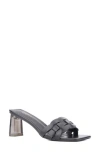 Torgeis Ela Woven Slide Sandal In Black