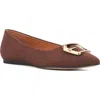 Torgeis Hartwell Pointed Toe Flat In Tan