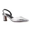 Torgeis Jacqueline Womens Pointed Closed Toe Block Heel Pumps In Silver