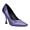Torgeis Kamana Womens Square Closed Toe Flared Heel Pumps In Purple