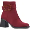 Torgeis Melody Buckle Ankle Boot In Burgundy