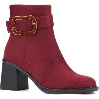 Torgeis Melody Buckle Ankle Boot In Burgundy