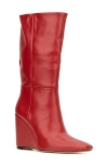 Torgeis Milan Wedge Heel Boot In Red