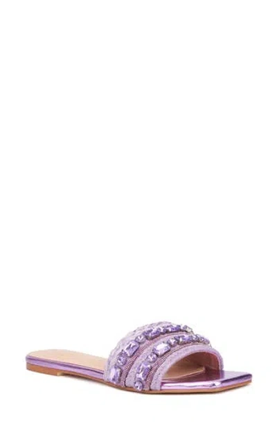 Torgeis Miya Crystal Embellished Slide Sandal