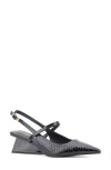 Torgeis Oria Embossed Slingback Pump In Black