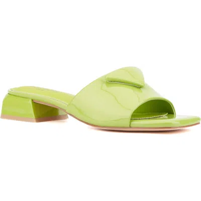 Torgeis Polyanna Block Heel Slide Sandal In Green