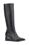 Torgeis Wedge Heel Tall Boot In Black