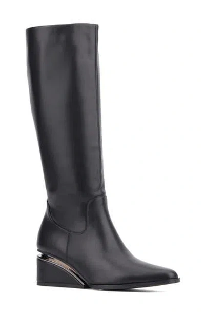 Torgeis Wedge Heel Tall Boot In Black