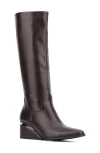Torgeis Wedge Heel Tall Boot In Brown
