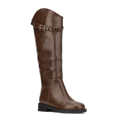 Torgeis Womens Antonella Block Heel Riding Boots In Brown