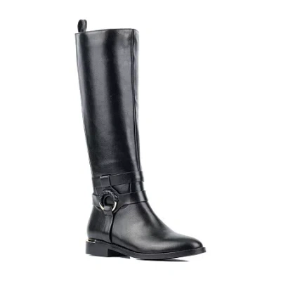 Torgeis Womens Belladona Tall Stacked Heel Riding Boots In Black