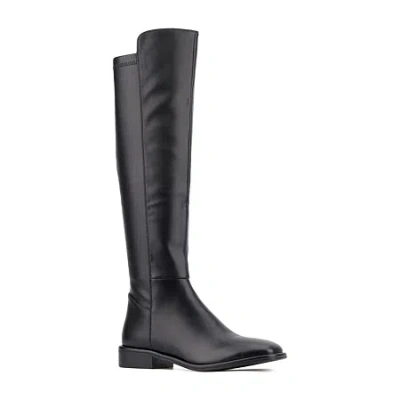Torgeis Womens Genevieve Block Heel Over The Knee Boots In Black