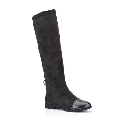 Torgeis Womens Nova Wide Calf Block Heel Over The Knee Boots In Gray