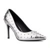 Torgeis Zoelle Womens Pointed Closed Toe Stiletto Heel Pumps In Silver