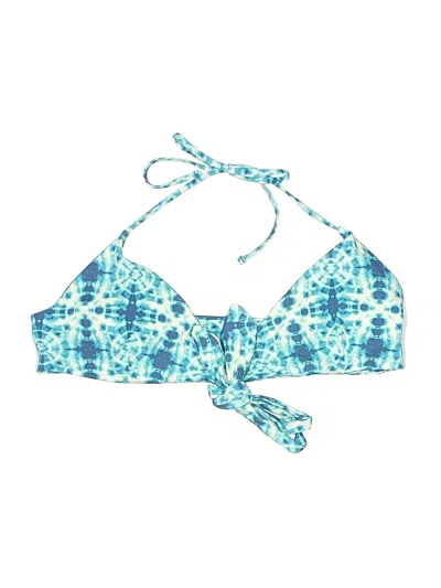 Pre-owned Tori Praver Swimsuit Top Blue Print Pattern Swimwear
