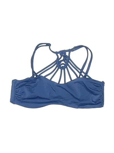 Pre-owned Tori Praver Swimsuit Top Blue Swimwear