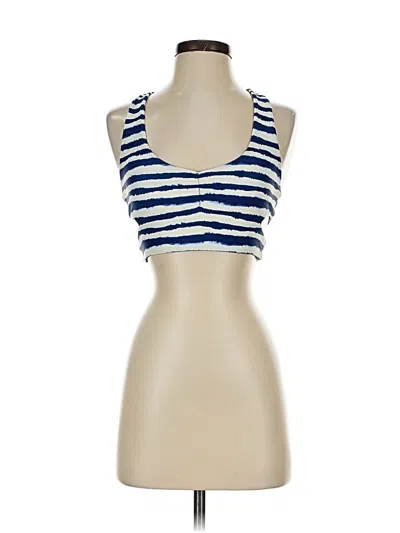Pre-owned Tori Praver Tank Top Blue Strapless Neckline Tops