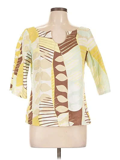 Pre-owned Tori Richard 3/4 Sleeve Blouse In Yellow