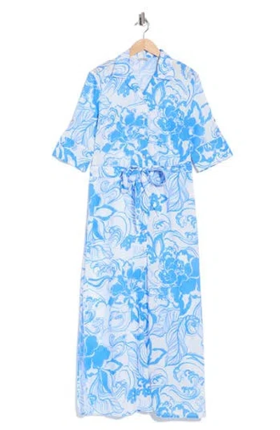 Tori Richard A Swell Time Sanna Tie Waist Shirtdress In Multi