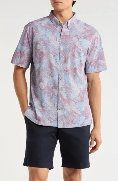 Tori Richard Aero Leaves Short Sleeve Button-down Shirt In Multi