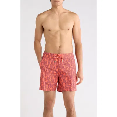 Tori Richard Anana Day Swim Trunks In Red
