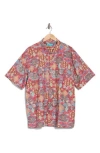 Tori Richard Ankara Short Sleeve Cotton Button-up Shirt In Spice