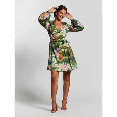 Tori Richard Artistic Garden Bethany Dress In Eucalyptus