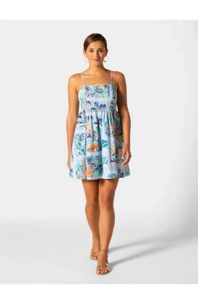 Tori Richard Block Party Fira Dress In Ming Blue