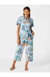 Tori Richard Block Party Kit Jumpsuit In Ming Blue