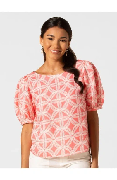 Tori Richard Breeze Block Beth Top In Red Coral