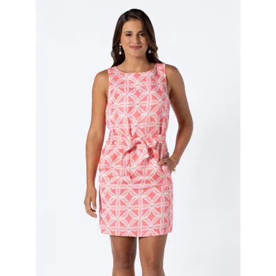 Tori Richard Breeze Block Jude Dress In Red Coral