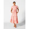 Tori Richard Breeze Block Lavina Dress In Coral In Red Coral