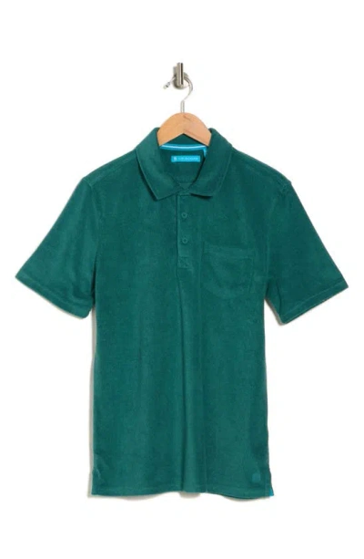 Tori Richard Bungalow Cotton Blend Terry Polo Shirt In Green
