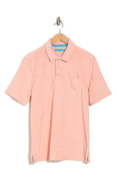 Tori Richard Bungalow Cotton Blend Terry Polo Shirt In Pink