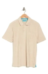 Tori Richard Bungalow Cotton Blend Terry Polo Shirt In Raffia