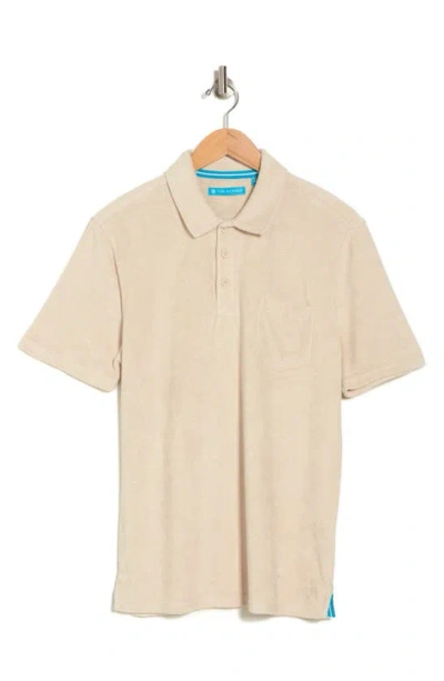 Tori Richard Bungalow Cotton Blend Terry Polo Shirt In Neutral