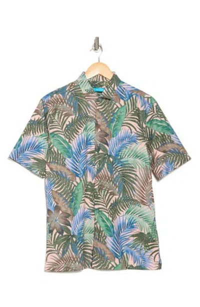 Tori Richard Canopy Short Sleeve Cotton Button-up Shirt In Pink