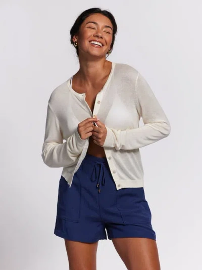 Tori Richard Featherweight Knits Nina Cardi In Ivory