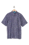 Tori Richard Fish Finder Short Sleeve Cotton Button-up Shirt In Lapis
