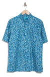 Tori Richard Fish Finder Short Sleeve Cotton Button-up Shirt In Surf