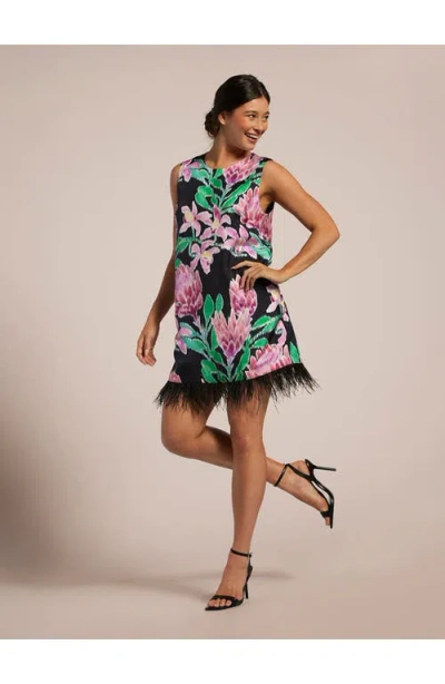 Tori Richard Fleur De Lei Aster Dress In Black