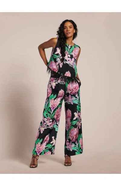 Tori Richard Fleur De Lei Veronica Top In Black