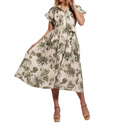 Tori Richard Flora In Ink Marni Dress In Shell In Multi