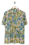 Tori Richard Floral Print Short Sleeve Shirt In Coral Multi