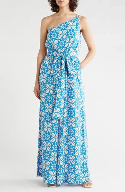 Tori Richard Flowrie Libby Jumpsuit In Blue