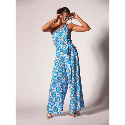 Tori Richard Flowrie Libby Jumpsuit In Harbor