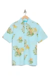 Tori Richard Hua Nui Short Sleeve Cotton Button-up Shirt In Blue