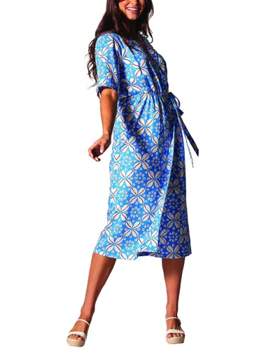 Tori Richard Maika Wrap Dress In Blue